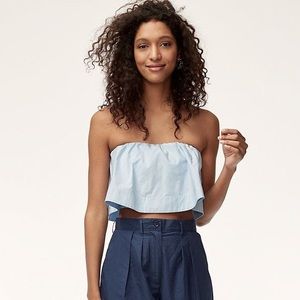 Aritzia baby blue bonaventure crop top